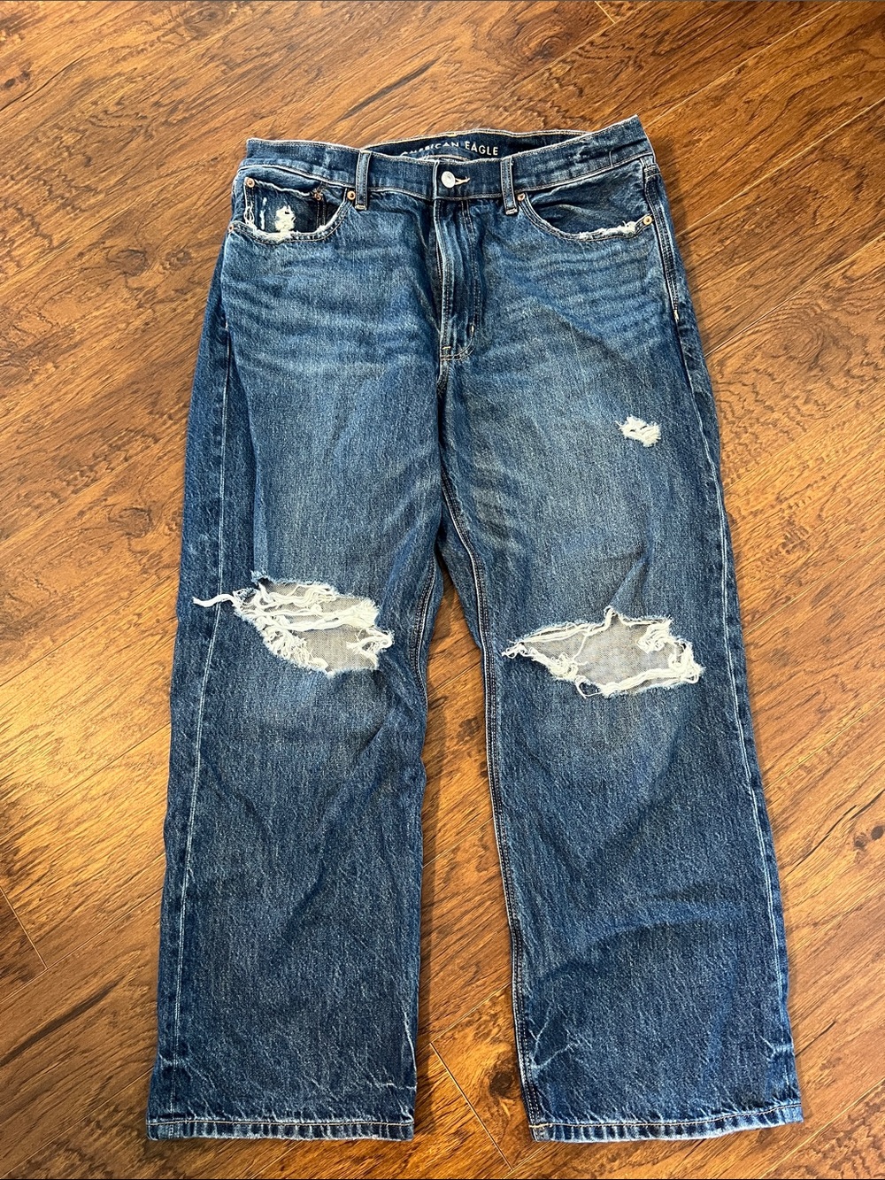 American Eagle Outfitters women’s Ripped Dark Blue ex-boyfriend Jeans